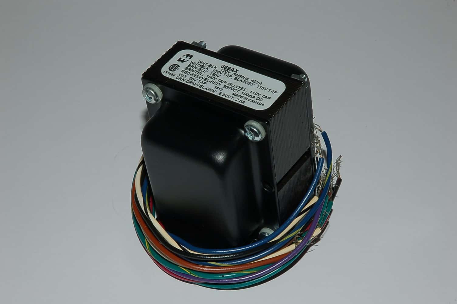 369AX Hammond Netztrafo 40VA 125-0-125V/0,12A 6,3V/2A