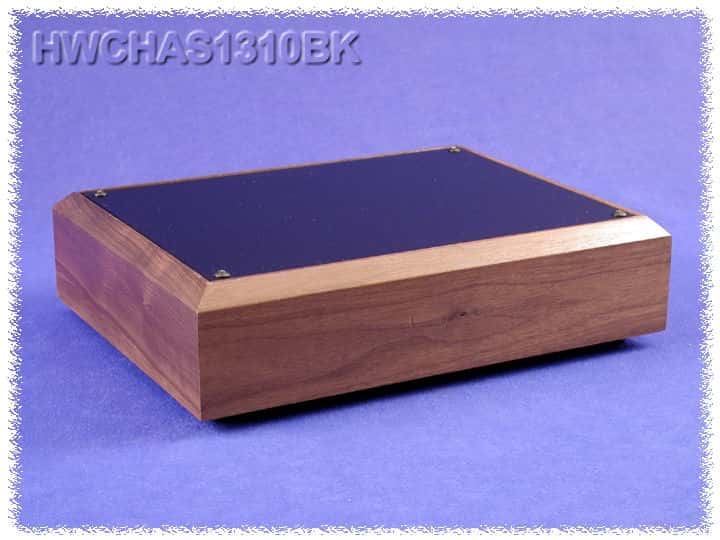HWCHAS1710BK Hammond Gehäuse 432x254x76 schwarz Holzrahmen