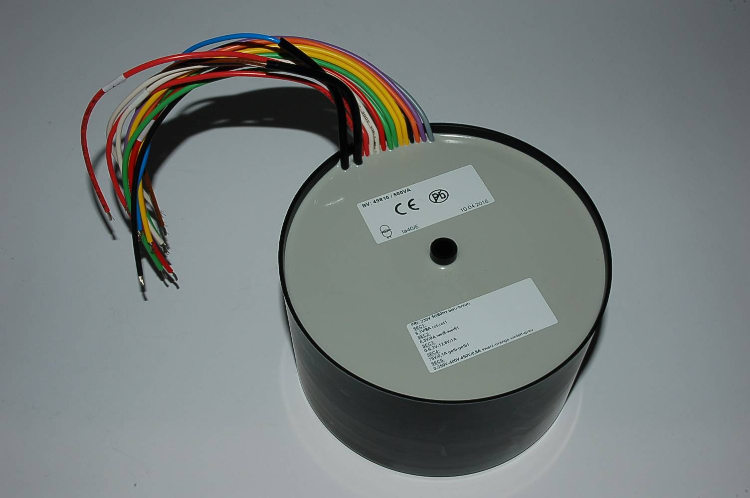Ringkerntrafo BTB49918-1 293VA 2x300V-350V/0,3A 50V  6,3V/10A