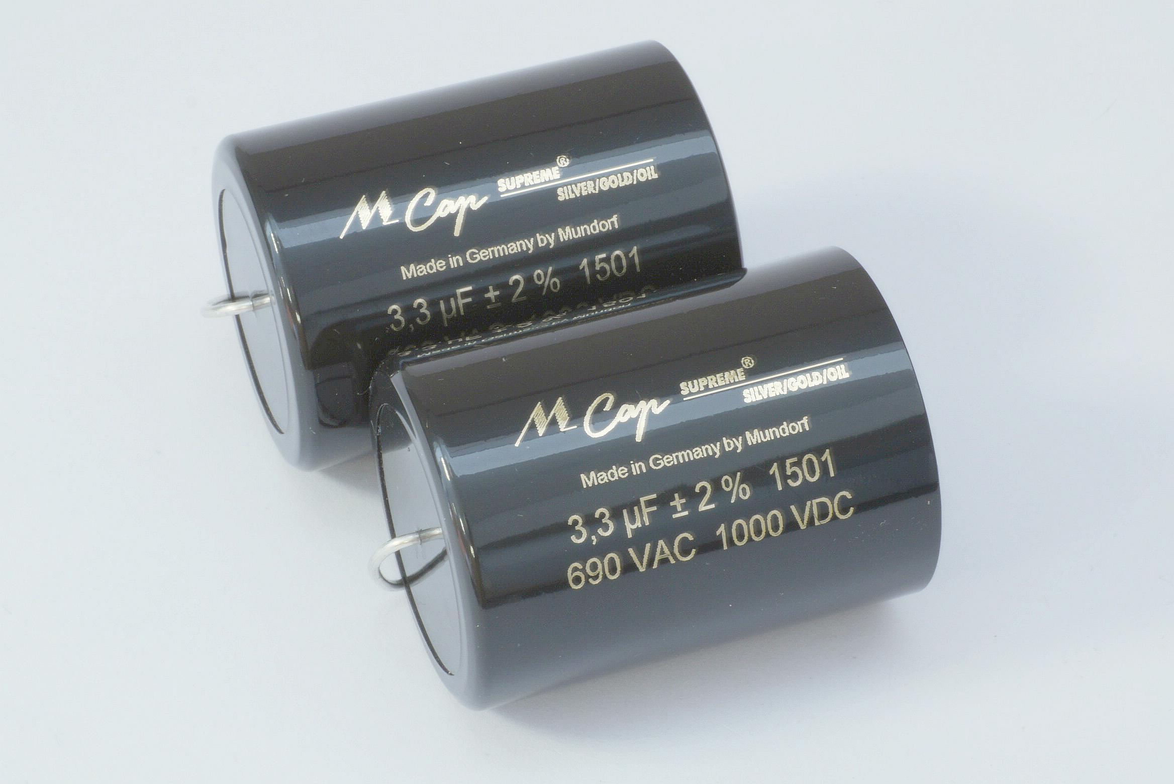 Filmcap 3,3uF/1000V  41x57mm Mundorf Supreme Silv.-GOLD-Oil
