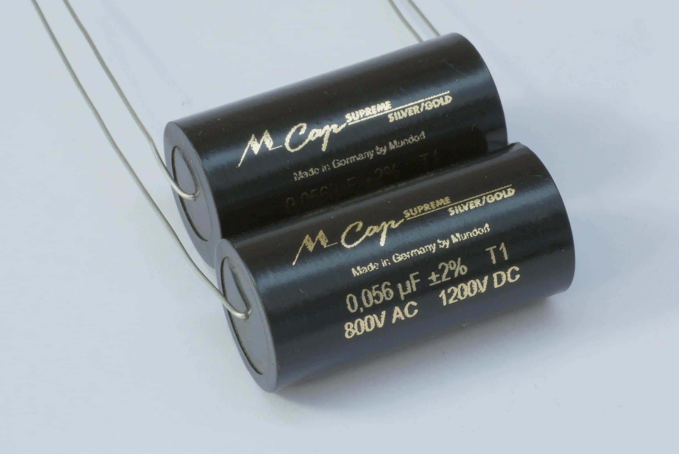 0,056uF Mundorf MCAP 1000V 2% Supreme Silber Gold 17x36mm