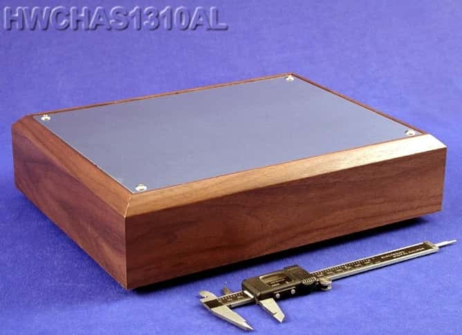 HWCHAS1710AL Hammond Gehäuse 432x254x76 AL natur Holzrahmen
