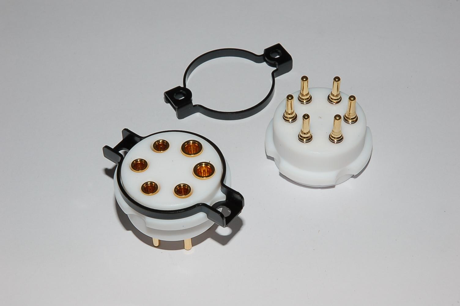 UX6 Teflon Draht/Chassis 6-pin vergoldete, gedrehte Kontakte