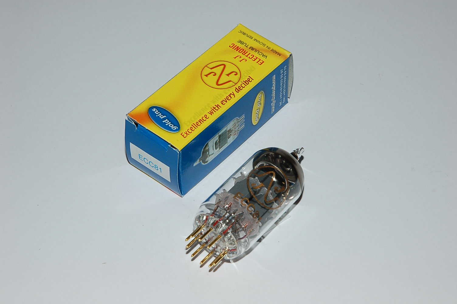 ECC81JJ GoldPin doubletriode V1+low mic+lownoise Röhren Set