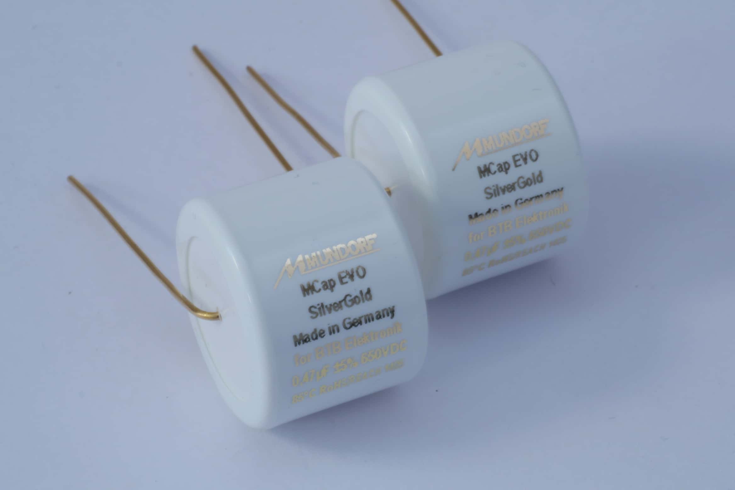 2,2uF Mundorf MCAP 450V 3% EVO Silber Gold Öl Cap 25x21mm
