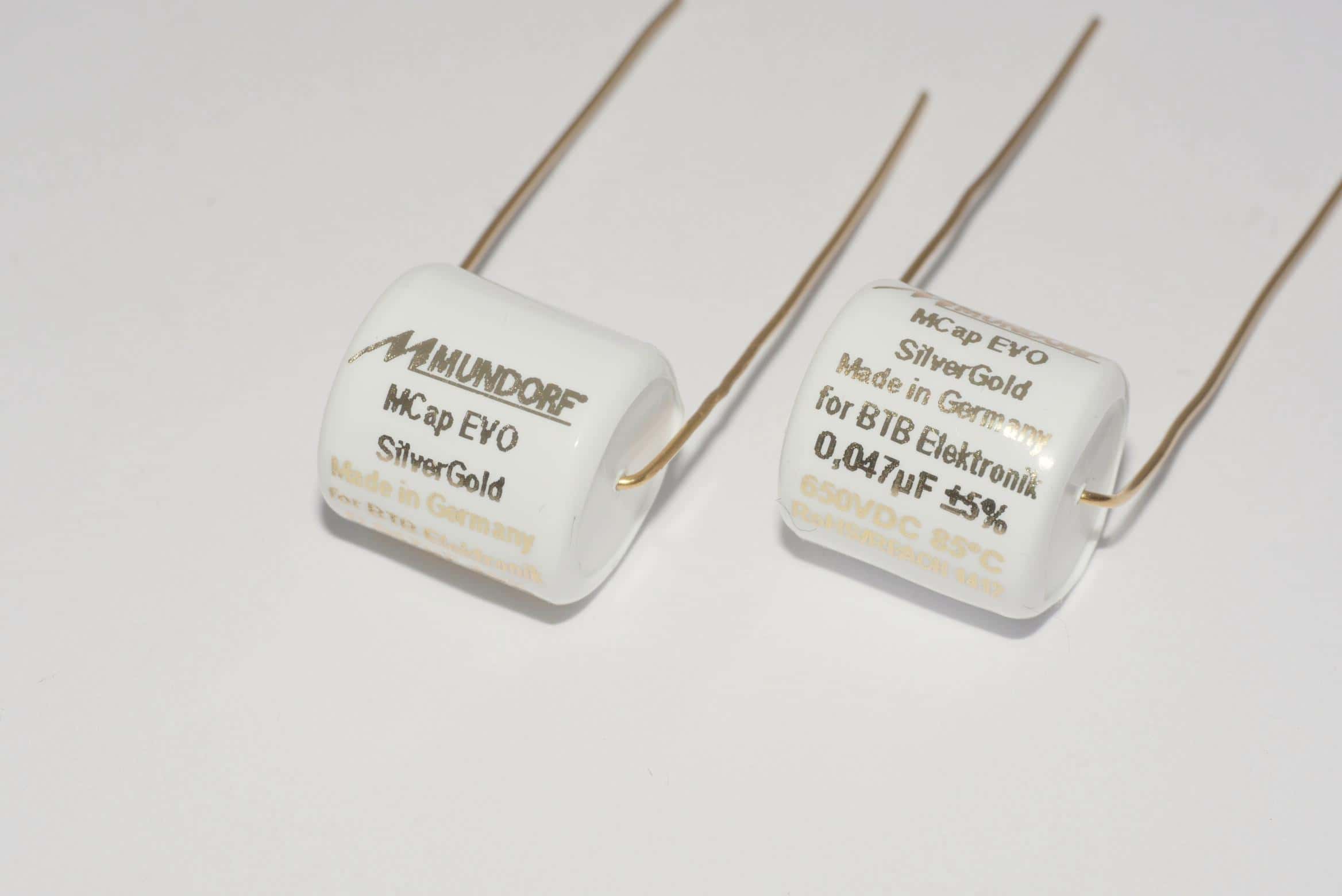 0,047uF Mundorf MCAP 650V 5% BTB SilberGold Evo Cap 12x12mm