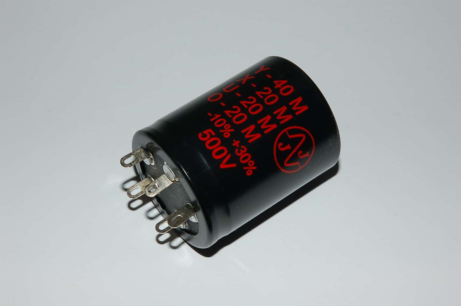 40+3x20uF JJ Electronic 500V TC549 Elko 40x50mm