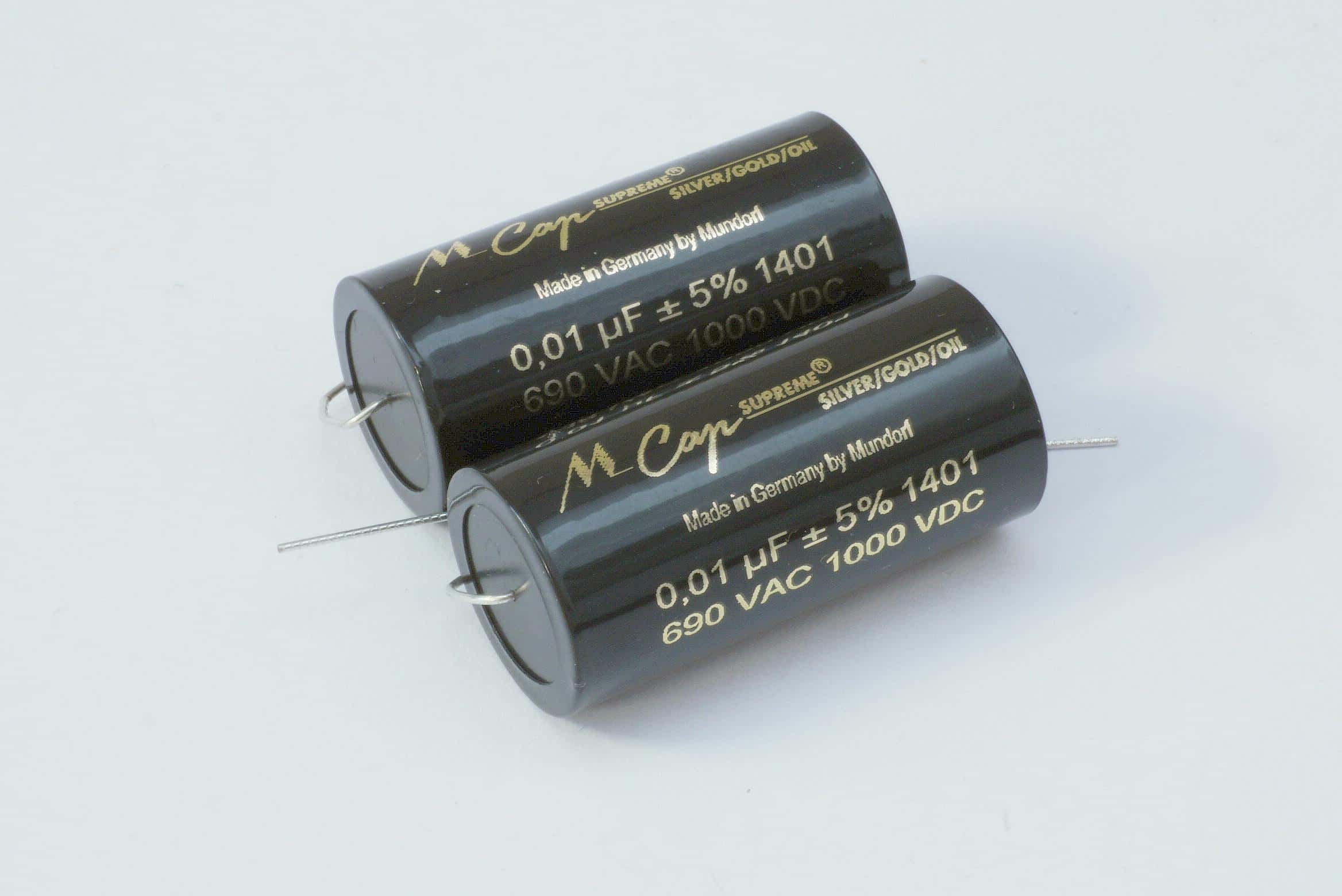 0,01uF Mundorf SGO 1000V 5% Supreme Silber Gold Öl 17x36mm