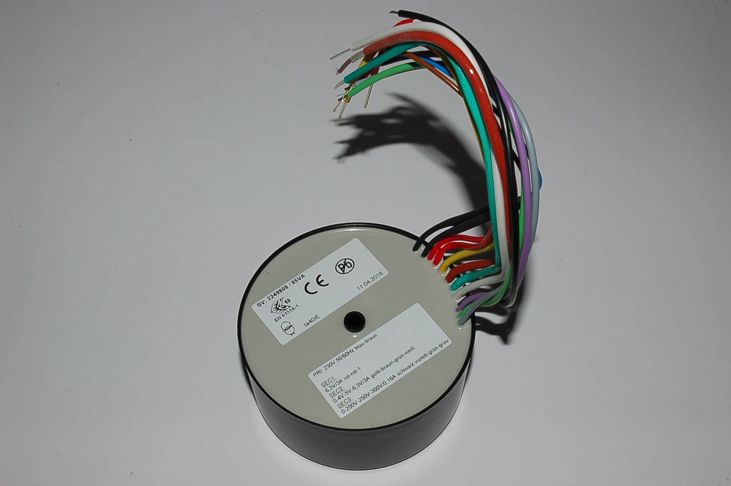 Ringkerntrafo BTB 2249808 85VA 200-250-300V/0,15+4V+5V+6,3/3A