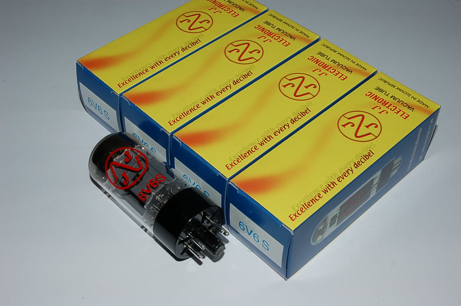 6V6S JJ = 7184 Red Label Quad Röhren BTB matched Quartett