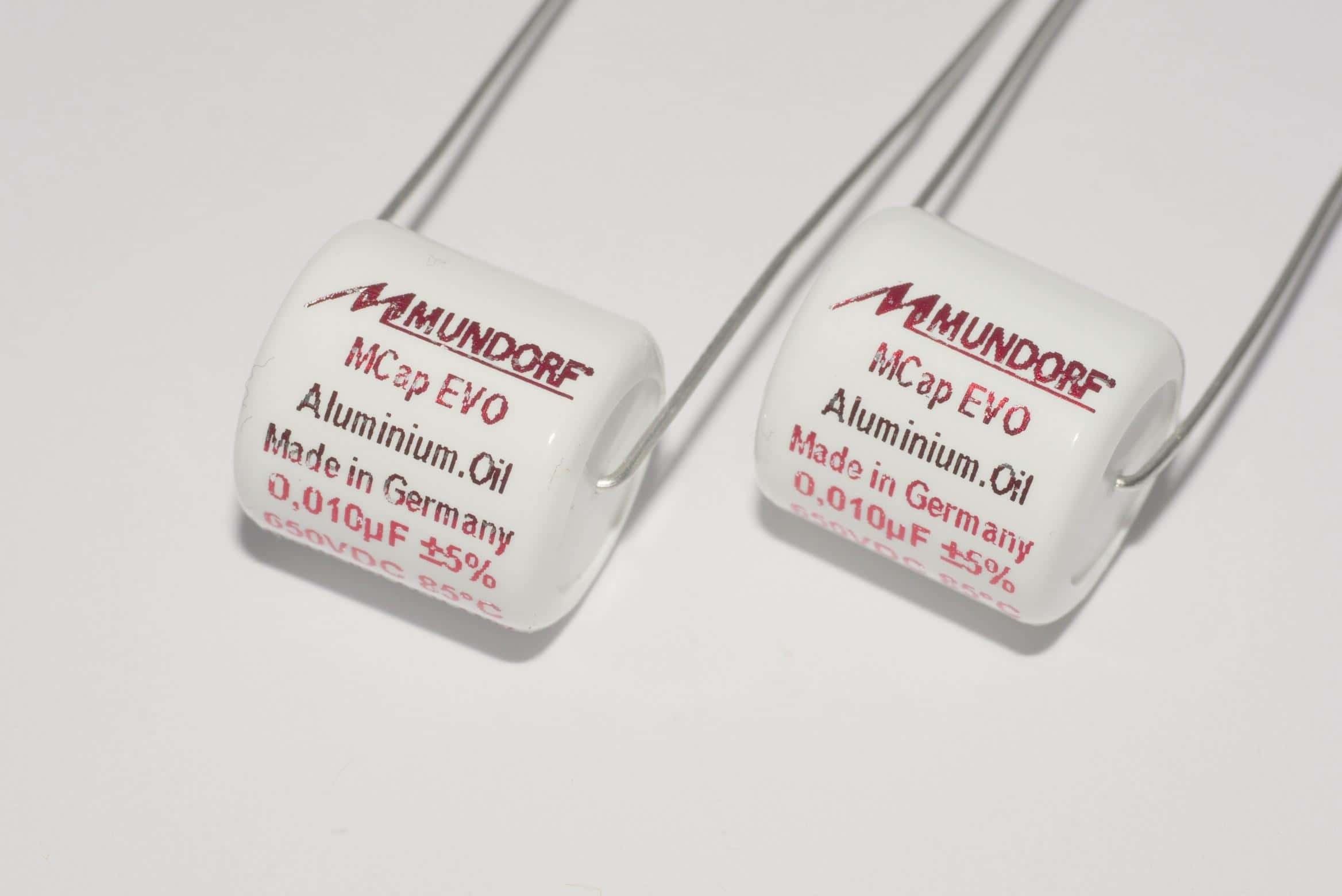 0,01uF Mundorf MCAP 650V 5% EVO ALU ÖL Kondensator 12x12mm