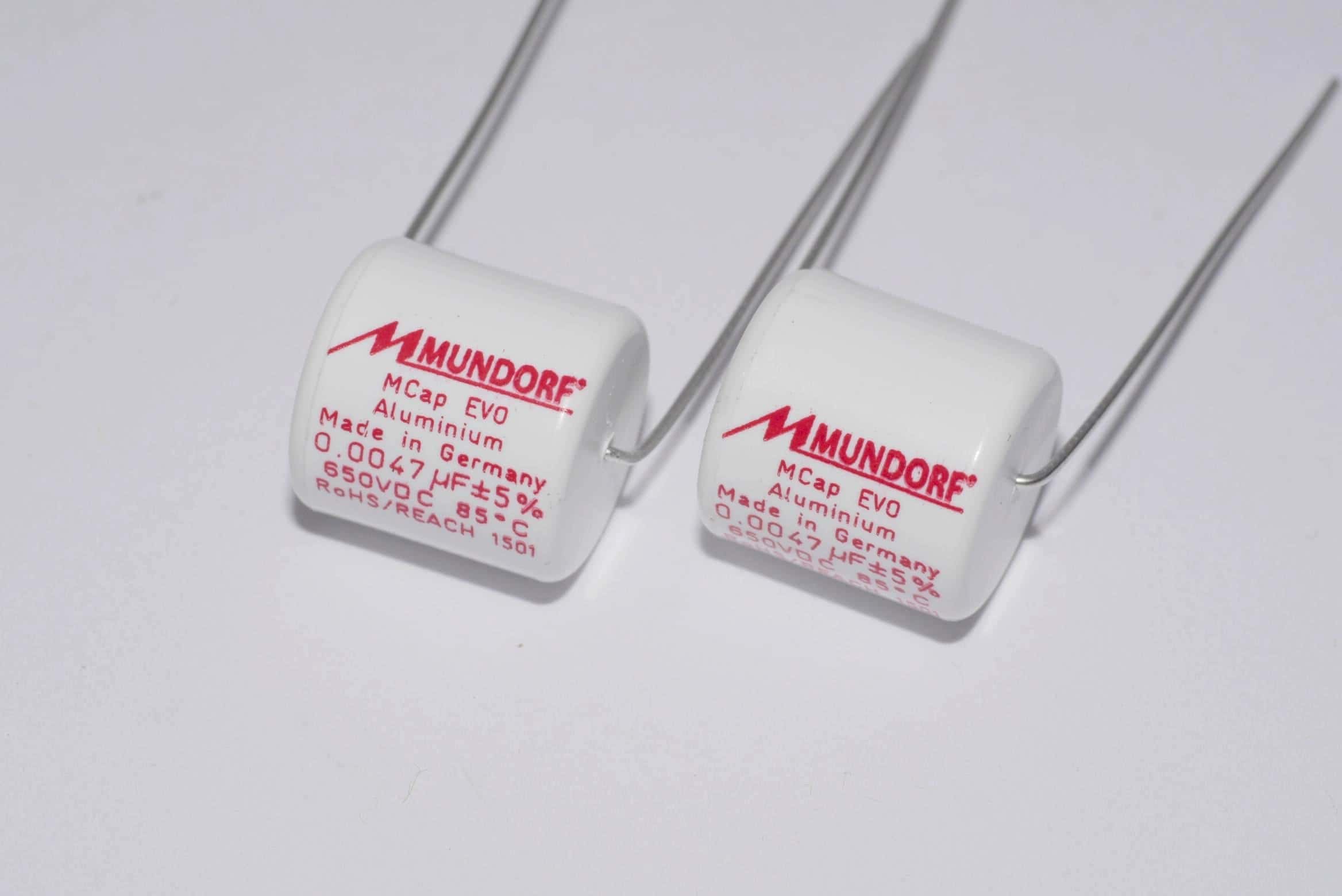 0,0047uF Mundorf MCAP 650V 5% EVO Alu Kondensator 12x12mm
